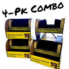 4-PACK of Heavy Duty Mounted Boot Brush - 3 Sided Mud and Dirt Scraper