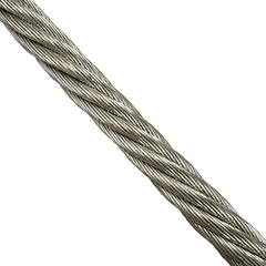 10 x 6mm Galvanized wire rope (7/19) MBF 25kN Grade 2070