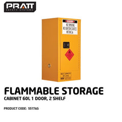 PRATT FLAMMABLE CABINET 60LTR 1 DOOR, 2 SHELF (5517AS)