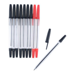 Office Central Pen Ballpoint 10 Pack (8 Black & 2 Red)