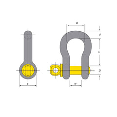 Beaver Screw Yellow Pin Bow Shackle 2.0 Tonne