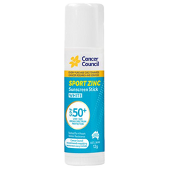 Aero Healthcare CANCER COUNCIL SPF50+ Sport Zinc Sunscreen Stick 12g (Carton of 72 Each)