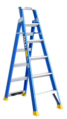 Bailey Ladders Heavy Duty Fibreglass Dual Purpose 6 with V Rung 150kg Riveted - 1.8m/3.2m