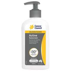 Aero Healthcare CANCER COUNCIL SPF50+ Active Sunscreen Pump 200mL (Carton of 24 Each)