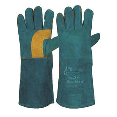 ProChoice Welding Glove SOUTH PAW Green & Gold Pair of Left Hands. Kevlar Stitched. L:40cm (LGW16E)