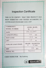 Lever Block (L3 Series) 9T 1.5m