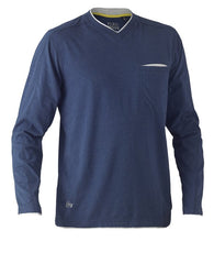 Bisley Flex & Move Cotton Rich V Neck Long Sleeve Tee