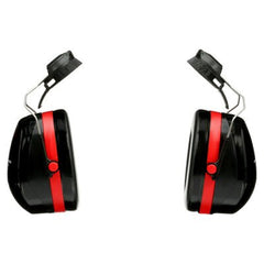 3M PELTOR Optime III Helmet Attach Earmuff H540P3GS/E, Black and Red, Class 5 SLC80 30dB, 10 ea/Case