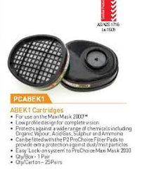 ABEK1 Filter Cartridges for HMTPM Half Mask (Pair) (RESPRO PCABEK1 WSG)