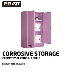 PRATT CORROSIVE CABINET 250LTR 2 DOOR, 3 SHELF (5545ASPH)