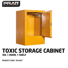 PRATT TOXIC CABINET 30LTR 1 DOOR, 1 SHELF (5516AST)