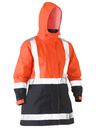 Bisley Size 16 Women's Orange/Navy H Taped Two Tone HI VIS Rain Jacket(BJL6966-TT05)