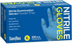 Saniflex Powder-Free Nitrile Gloves (Blue, Box of 100)
