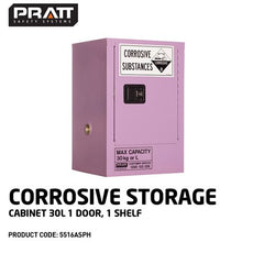 PRATT CORROSIVE CABINET 30LTR 1 DOOR, 1 SHELF (5516ASPH)