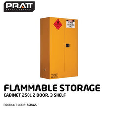 PRATT FLAMMABLE CABINET 250LTR 2 DOOR, 3 SHELF (5545AS)