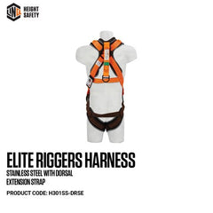 M-L LINQ Elite Riggers Harness With Dorsal Extension Strap - cw Harness Bag (NBHAR) (H301-DRSE)