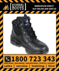 Mongrel Black Low Leg ZipSider Boot Work Boot Victor Footwear Shoe (961020)