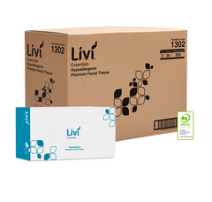Livi Essentials Hypoallergenic Facial Tissues 2 Ply 200 Sheets