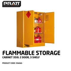 PRATT FLAMMABLE CABINET 350LTR 2 DOOR, 3 SHELF (5560AS)