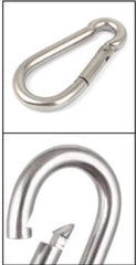 8mm PEAR-SHAPED AISI 316 STAINLESS STEEL CARABINERS BLL 750kg