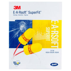 3M E-A-Rsoft SuperFit Corded Earplugs Poly Bag 200 pairs/box (311-1254)