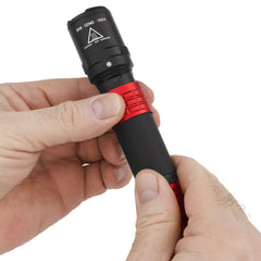Red/Black Tactical Flashlight with Holster - USB rechargeable