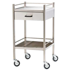Aero Healthcare Medium Stainless Steel Trolley with Drawer 60 x 50 x 97cm