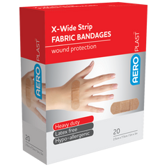 Aero Healthcare AEROPLAST Premium Fabric X-Wide Strip 7.5 x 2.5cm Box/20