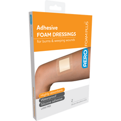 Aero Healthcare AEROFOAM PLUS Adhesive Foam Dressings 10 x 10cm Box/2