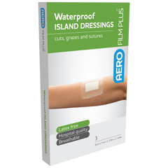 Aero Healthcare AEROFILM PLUS Waterproof Island Dressing 6 x 7cm Box/3 Env/3