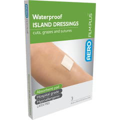 Aero Healthcare AEROFILM PLUS Waterproof Island Dressing 9 x 10cm Box/3