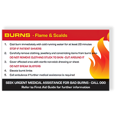 Aero Healthcare AEROGUIDE Burns First Aid Card