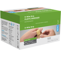 Aero Healthcare AEROPLAST Plastic X-Wide Strip 7.5 x 2.5cm Box/500