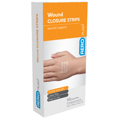 Aero Healthcare AEROPLAST Wound Closure Strips 6 x 75mm 3 strips/card Box/50 Cards
