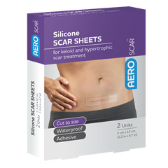 Aero Healthcare AeroScar Silicone Scar Sheets 3 cm x 12 cm Box / 2