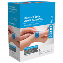 Aero Healthcare AEROPLAST Premium Visual Strip 7.5 x 2.5cm Box/50