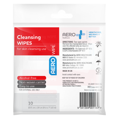 Aero Healthcare AEROWIPE Alcohol-Free Cleansing Wipes Env/10