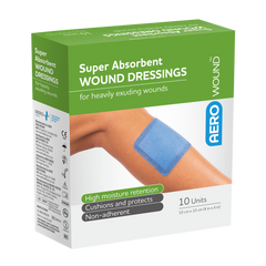 Aero Healthcare AEROWOUND Super Absorbent Wound Dressing 10 x 10cm Box/10