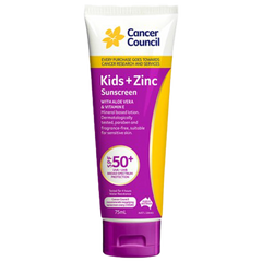 Aero Healthcare CANCER COUNCIL SPF50+ Kids+Zinc Sunscreen Tube 75mL (Carton of 36 Tube/1)