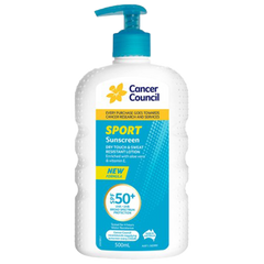 Aero Healthcare CANCER COUNCIL SPF50+ Sport Sunscreen Pump 500mL