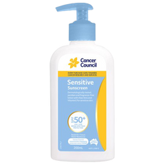 Aero Healthcare CANCER COUNCIL SPF50+ Sensitive Sunscreen Pump 200mL
