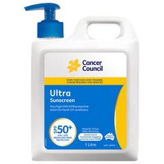 Aero Healthcare CANCER COUNCIL SPF50+ Ultra Sunscreen Pump 1L (Carton of 6 Each)