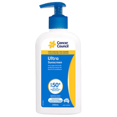 Aero Healthcare CANCER COUNCIL SPF50+ Ultra Sunscreen Pump 200mL (Carton of 24 Each)