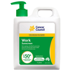 Aero Healthcare CANCER COUNCIL SPF50+ Work Sunscreen Pump 1L (Each)