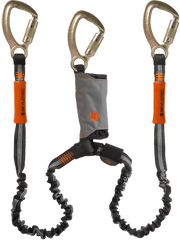 Skylotec Skysafe Pro Flex Y Twin Leg Elasticated 1.8m Shock Absorbing Lanyard - 2x 22mm Gate Steel Triple Action Karabiner