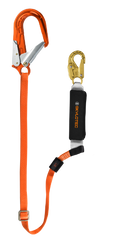 Skylotec BFD Adjustable I Single Leg Sharp Edge Rated 25mm Webbing Lanyard - 23mm 16kN Gate Steel Double Action Snap Hook & 65mm 16kN Steel Alloy Scaffold Hook
