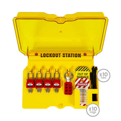 Volt Safety Wall Mounted Lockout Station with Lid 4 Padlocks