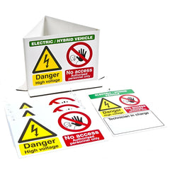 Volt Safety EV and Hybrid Warning Sign Kit 5 Pieces