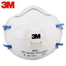 3M P2 Cupped Particulate Respirator with valve (8822) Pk-10
