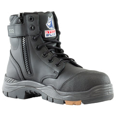 SIZE 3 Steel Blue Argyle BLACK Zip Composite Toe Scuff Cap Safety Boot (317532)